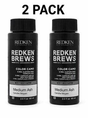 2 PACK Redken Brews Color Camo Medium Ash 2 oz Each – Men’s Gray Coverage
